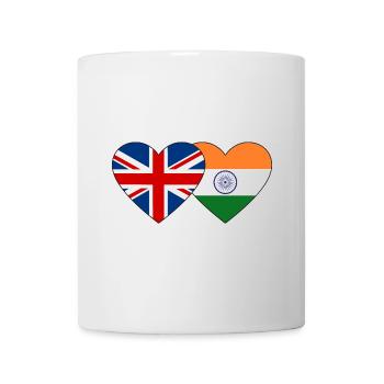 England India Flag Heart - Mug - white - Front