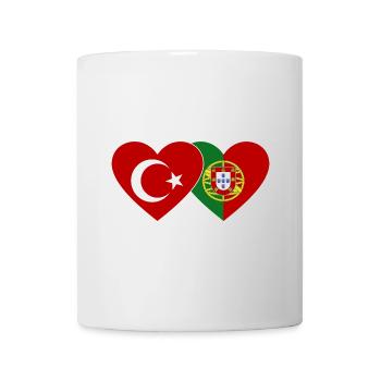 Turkey Portugal Flag Heart - Mug - white - Front