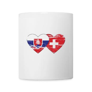 Slovakia Switzerland Flag Heart Used - Mug - white - Front