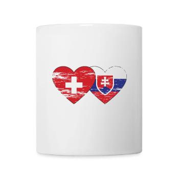 Schweiz Slowakei Flagge Herz used - Tasse - Weiß - Vorne