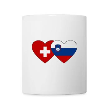 Schweiz Slowenien Flagge Herz - Tasse - Weiß - Vorne