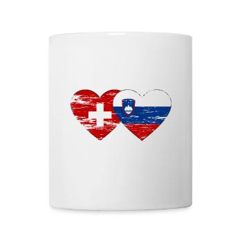 Schweiz Slowenien Flagge used - Tasse - Weiß - Vorne