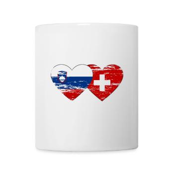 Slovénie Suisse Drapeau Coeur utilisé - Mug blanc - blanc - Devant