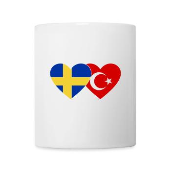 Suède Turquie Drapeau Coeur - Mug blanc - blanc - Devant