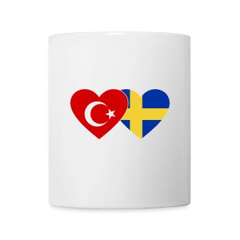 Turquie Suède Drapeau Coeur - Mug blanc - blanc - Devant