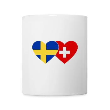 Suède Suisse Drapeau Coeur - Mug blanc - blanc - Devant