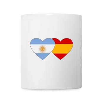 Argentine Espagne Drapeau Coeur - Mug blanc - blanc - Devant