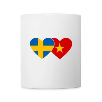 Schweden Vietnam Flagge Herz - Tasse - Weiß - Vorne