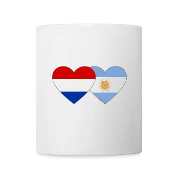 Holland Argentina Flag Heart - Mug - white - Front