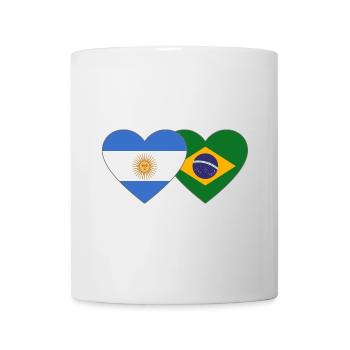 Argentinien Brasilien Flagge Herz - Tasse - Weiß - Vorne