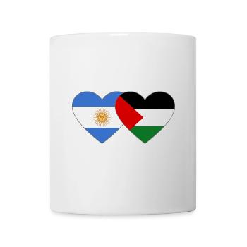 Drapeau de la Palestine de l’Argentine coeur utilisé - Mug blanc - blanc - Devant