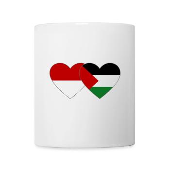 Indonesia Palestine Flag Heart - Mug - white - Front
