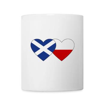 Schottland Polen Flagge Herz - Tasse - Weiß - Vorne