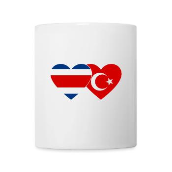 Coeur de drapeau de dinde du Costa Rica - Mug blanc - blanc - Devant