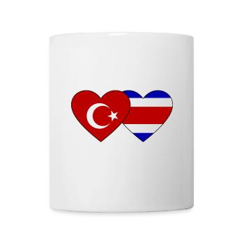 Coeur de drapeau Türkiye Costa Rica - Mug blanc - blanc - Devant