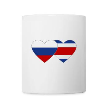 Russland Costa Rica Flagge Herz - Tasse - Weiß - Vorne