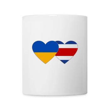 Ukraine Costa Rica Flag Heart - Mug - white - Front