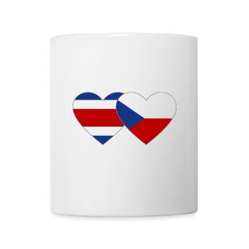 Coeur de drapeau de la République tchèque du Costa Rica - Mug blanc - blanc - Devant