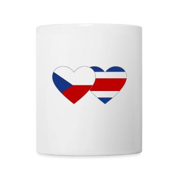 Coeur de drapeau de la République tchèque Costa Rica - Mug blanc - blanc - Devant