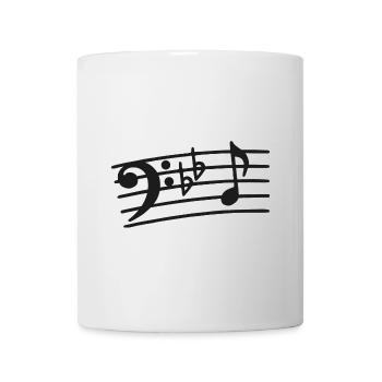 Notes de clé de fa musicien basse bassiste - Mug blanc - blanc - Devant