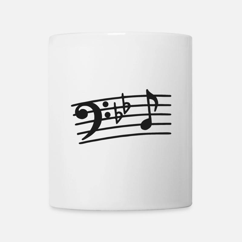 Notes de clé de fa musicien basse bassiste - Mug blanc - blanc