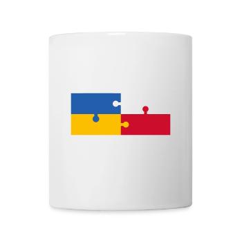 Ukraine Pologne Drapeau Puzzle - Mug blanc - blanc - Devant