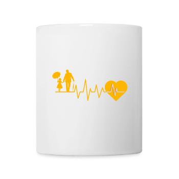 Herzschlag Vater Tochter - Tasse - Weiß - Vorne