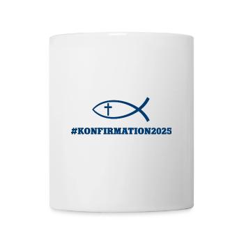 #Konfirmation2025 Konfirmation 2025 Fisch Kreuz - Tasse - Weiß - Vorne