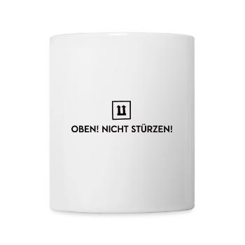 Paketbote Spruch Oben Nicht Stürzen Paketzusteller - Tasse - Weiß - Vorne