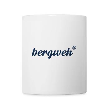 bergweh® Schriftzug dunkelblau - Exklusiv - Tasse - Weiß - Vorne
