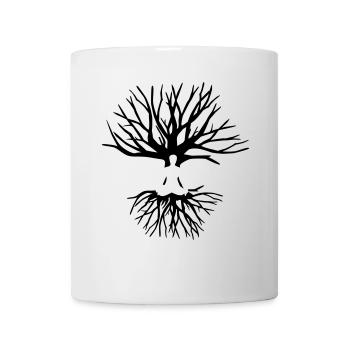 Yoga Meditation, Baum mit Wurzeln - Tasse - Weiß - Vorne