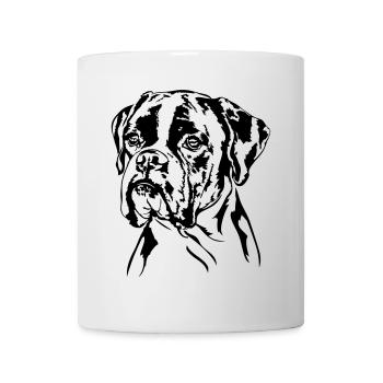 BOXER allemand chien chien portrait chien Wilsigns - Mug blanc - blanc - Devant