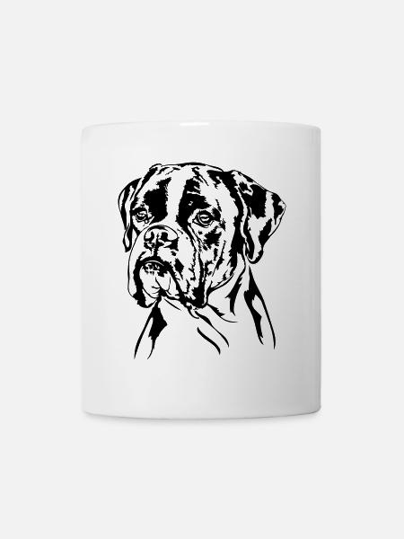 BOXER allemand chien chien portrait chien Wilsigns - Mug blanc - blanc