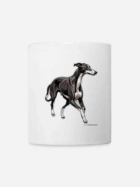 Windhund Silhouette Elegante Kontur - Tasse - Weiß