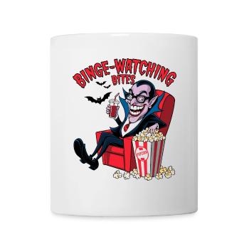 Vampire Watching Horror Movies - Horror Movie Fan Design - Mug - white - Front