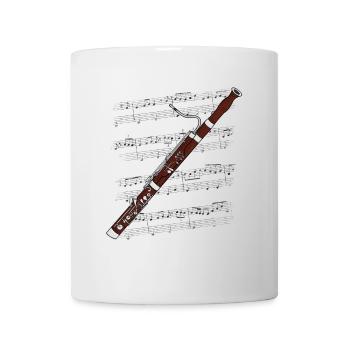Bassoon Music Notation Bassoonist Woodwind Player - Mug - white - Front
