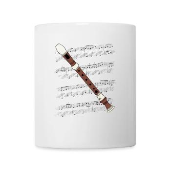 Recorder Player Recorderist Music Notation - Mug - white - Front