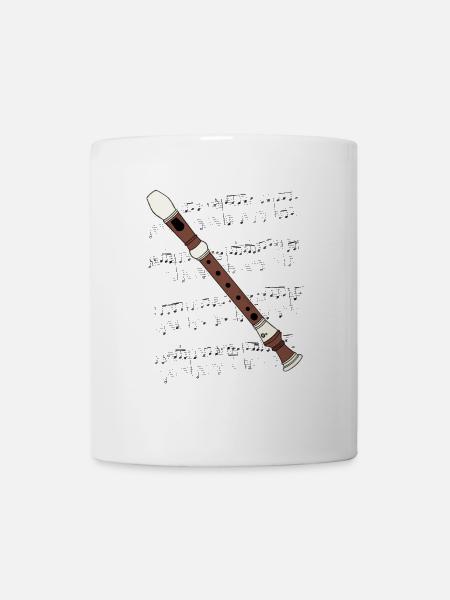 Recorder Player Recorderist Music Notation - Mug - white