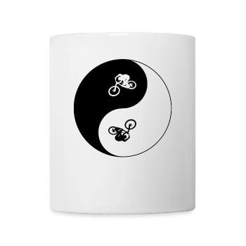 Biken Fahrrad - Tasse - Weiß - Vorne