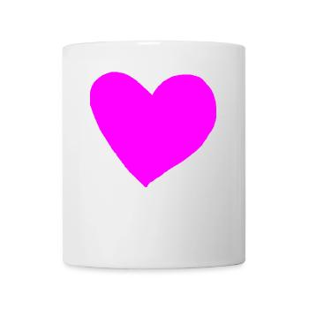 Herz pink rosa Geschenkidee - Tasse - Weiß - Vorne