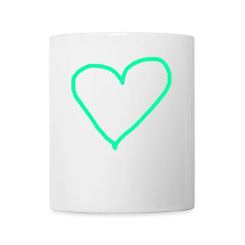 Turquoise Heart Gift Idea Turquoise Green Blue Love - Mug - white - Front
