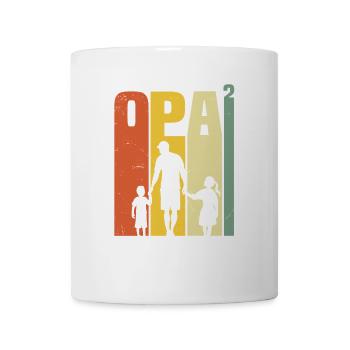 Opa hoch 2 zweifacher opa mit 2 enkelkinder - Tasse - Weiß - Vorne