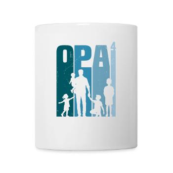 Opa hoch 4 vierfacher Opa werdender Opa Geschenk - Tasse - Weiß - Vorne