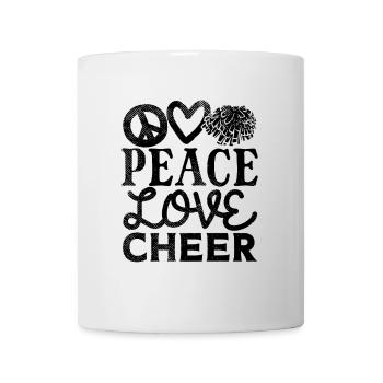 Peace Love Cheer Design - Tasse - Weiß - Vorne