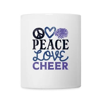 Peace Love Cheer Design - Tasse - Weiß - Vorne