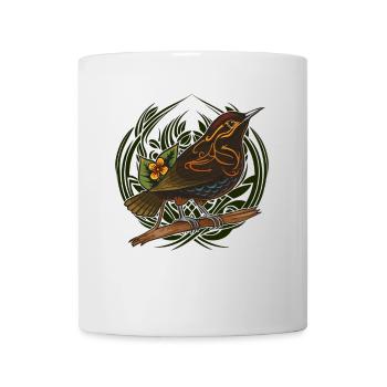 Mystischer Zaunkönig Im Keltischen Stil - Tasse - Weiß - Vorne