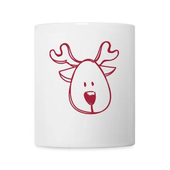 Rentier Zeichnung Weihnachten - Tasse - Weiß - Vorne