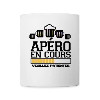 apéro en cours ,t-shirts apéro, message - Mug blanc - blanc - Devant