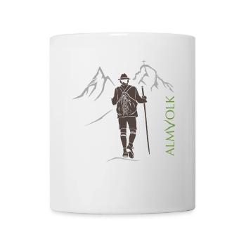 ALMVOLK Bergwanderer - Tasse - Weiß - Vorne