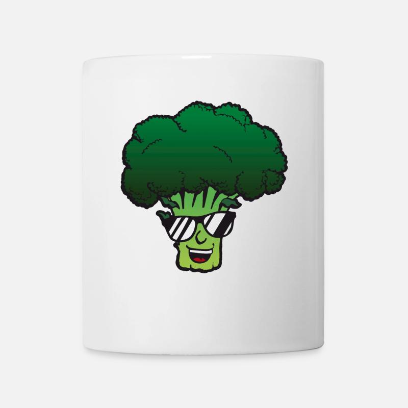 Broccoli mit Sonnenbrille - Tasse - Weiß
